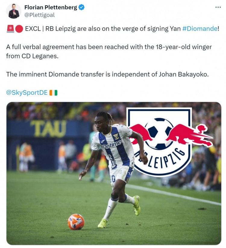 开云手机注册-德天空：莱比锡接近签下莱加内斯18岁边锋迪奥曼德